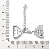 Brass Micro Pave Cubic Zirconia Chain Extender with Glass KK-G474-10P-02-4