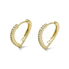 Clear Cubic Zirconia Teardrop Hoop Earrings EJEW-F294-13G-2