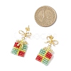 Handmade Glass Seed Beads Dangle Stud Earrings EJEW-MZ00545-04-4