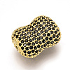 Brass Micro Pave Cubic Zirconia Beads X-ZIRC-T004-68G-2