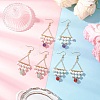 3 Pairs 3 Styles Natural Mixed Stone Rhombus Dangle Earrings EJEW-TA00752-2