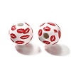 Valentine's Day Element Printed Wood Beads WOOD-R002-01-37-2