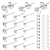 SOFPLATE 150Pcs 3 Size 202 Stainless Steel Ball Stud Earring Findings STAS-SP0001-53-1