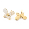 Brass Micro Pave Cubic Zirconia Stud Earring EJEW-P269-25KCG-2