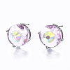 Brass Stud Earrings GLAA-S193-039A-P-1