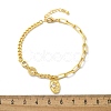 Brass Micro Pave Clear Cubic Zirconia Charm Bracelets BJEW-U020-05G-5