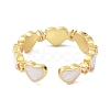Heart Real 18K Gold Plated Cuff Rings for Girl Women Gift ZIRC-C021-05G-3