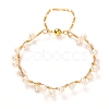 Natural Pearl Braided Bangle for Girl Women BJEW-JB06830-01-1