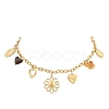 304 Stainless Steel & Resin Multi-Pendant Bib Necklaces for Women SA-CBA717A-03G-02-3