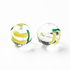 Transparent Glass Enamel Beads GLAA-N049-022-3