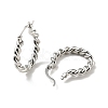 Brass Twist Rope Hoop Earrings for Women EJEW-A070-16P-2