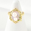 Brass Enamel Cuff Rings RJEW-K291-04G-02-2
