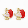 Rack Plating Light Gold Alloy Enamel Pendants ENAM-Q444-006-RS-1