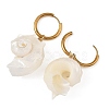 Natural Sea Shell Dangle Hoop Earrings EJEW-JE07355-3