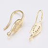 Brass Micro Pave Cubic Zirconia Earring Hooks ZIRC-K075-38G-3