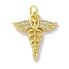 Rack Plating Brass Micro Pave Clear Cubic Zirconia Pendants KK-Z039-13G-1