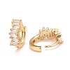 Cubic Zirconia Rectangle Hoop Earrings EJEW-A069-16G-B-2