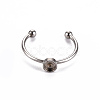 Non-Tarnish 201 Stainless Steel Cuff Pad Ring Settings X-STAS-S080-042A-P-2