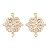 Brass Micro Pave Clear Cubic Zirconia Connector Charms CU-CBA7BFE-03F-G-1