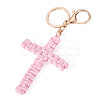 Cotton Cord Cross Keychains AJEW-TAC0031-03A-2