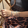 6Pcs 6 Styles Iron Cuff Bangles for Women WG7A492-02-1
