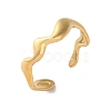 PVD Vacuum Plating 304 Stainless Steel Wave Open Cuff Ring for Women RJEW-C040-02G-4