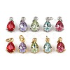 Brass Pave Cubic Zirconia Pendants KK-L240-05-1