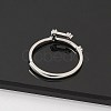 Constellations Rhodium Plated 925 Sterling Silver Micro Pave Clear Cubic Zirconia Adjustable Rings for Women RJEW-P130-01P-F-3