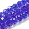 Electroplate Transparent Glass Beads Strands EGLA-A035-T10mm-L21-1