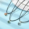 Alloy Enamel Dice Pendant Necklace with Polyester Cords NJEW-JN04515-3