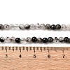 Natural Tourmalinated Quartz/Black Rutilated Quartz Beads Strands G-K305-21-C-01-3