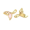 Brass Micro Pave Clear Cubic Zirconia Shell Pendants KK-B139-17G-02-2