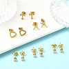 304 Stainless Steel Micro Pave Cubic Zirconia Stud Earrings Kits For Women EJEW-B112-01G-01-2