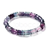 Natural Fluorite Beaded Stretch Bracelets for Women BJEW-C081-06-2