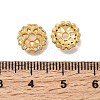 Brass Micro Pave Clear Cubic Zirconia Bead Caps KK-G600-11G-3
