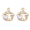 Alloy Rhinestone Pendants FIND-C074-21KCG-02-1