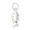 925 Sterling Silver Fish Charms with Jump Rings STER-E071-01S-07-1
