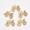 Brass Micro Pave Cubic Zirconia Links ZIRC-T008-03G-1