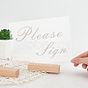 Olycraft 4Pcs 2 Styles Rectangle Beechwood Name Card Holder ODIS-OC0001-39-3