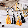 Crafans 4Pcs 2 Style Senior Year Theme Woolen Yarn Tassels Pendant Decorations HJEW-CF0001-18-5