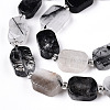 Natural Black Rutilated Quartz Beads Strands G-C098-A17-01-2