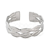 Non-Tarnish 304 Stainless Steel Braided Open Cuff Bangles BJEW-M316-04P-2