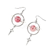 Natural Green Jade & Alloy Pendant Dangle Earrings EJEW-TA00818-03-4