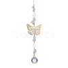 Butterfly Brass Pendant Decorations HJEW-TA00131-01-1