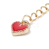 304 Stainless Steel Chain Extenders with Heart Alloy Enamel Charm FIND-JF00097-5