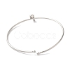 Rack Plating Brass Micro Pave Clear Cubic Zirconia Letter Open Cuff Bangles BJEW-A018-01P-P-3