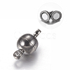Round Brass Magnetic Clasps with Loops MC019-B-3