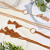 2Pcs 2 Colors Bohemian Imitation Leather Tassel with Alloy Ring Waist Chain Belts for Women AJEW-CL0005-22A-4