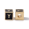 Rack Plating Brass Enamel Beads KK-B060-04G-01Y-1