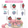 30Pcs 5 Styles Fruit Theme Felt Fabric with Glitter Sequins Iron on/Sew On Patches PATC-FH0001-14-2